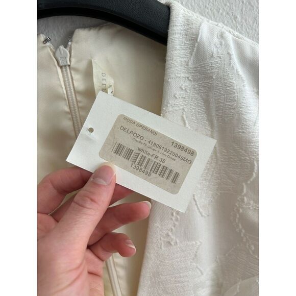 NWT Delpozo White Floral Pattern Short Dress Size 36FR - Picture 8 of 12